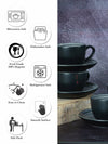 Goodhomes Stoneware tea / Coffee Cup Saucer (Set of 4pcs Cup & 4pcs Saucer)