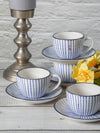 Goodhomes Stoneware Tea / Coffee Cup Saucer (Set of 4pcs Cup & 4pcs Saucer)