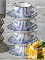 Goodhomes Stoneware Tea / Coffee Cup Saucer (Set of 4pcs Cup & 4pcs Saucer)