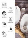 Goodhomes Ceramic Snack Platter & Chutney Bowl (Set of 2pcs Platter & 2pcs Bowl)