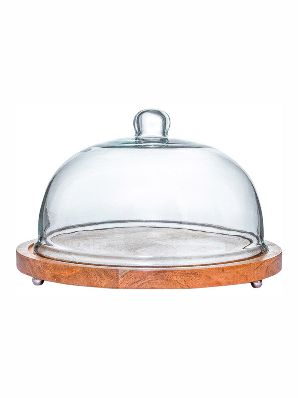 Goodhomes Glass Dome With Wooden Stand