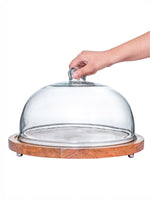 Goodhomes Glass Dome With Wooden Stand