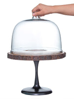Goodhomes Glass Dome And Wooden Stand With Stem