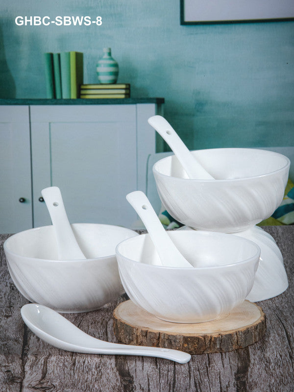 White Bowl Ceramic Tableware Kitchen Dinner Soup Spoon Kitchen Dishes  Drinkware Chopsticks Vajillas Completa Cooking Pots Sets - AliExpress