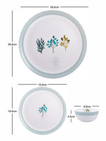 Goodhomes Opalware Dinner Set (Set of 4pcs Dinner Plate, 4pcs Quarter Plate,  8pcs Veg Bowl)