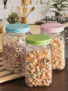 Goodhomes Glass Storage Cube Polka Jar (Set of 3pcs)