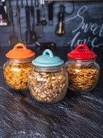 Glass Jar with Ceramic Color Lid (Set of 3pcs)