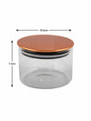 GOODHOMES Basic Round Borosilicate Small Jar Set with Copper Finish Lid (Set of 3 pcs)