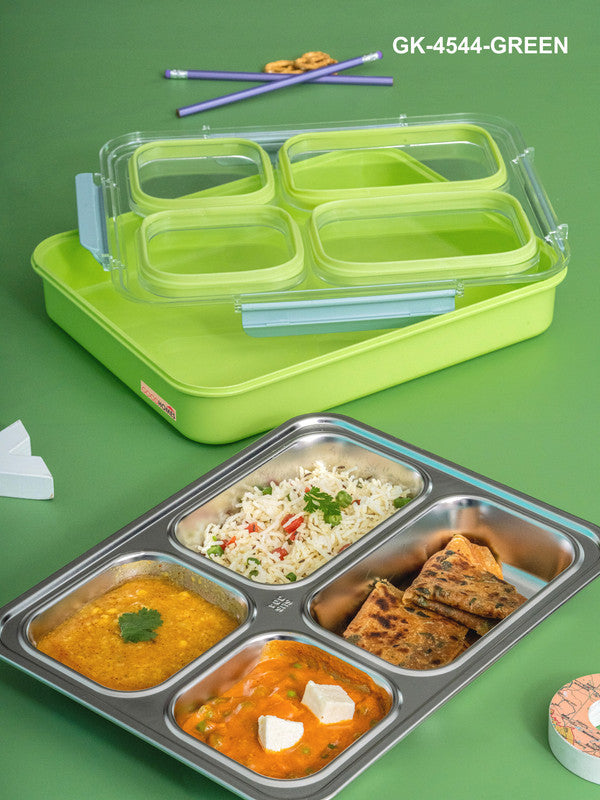 4 partition Leak Proof Lunch Box Stainless Steel