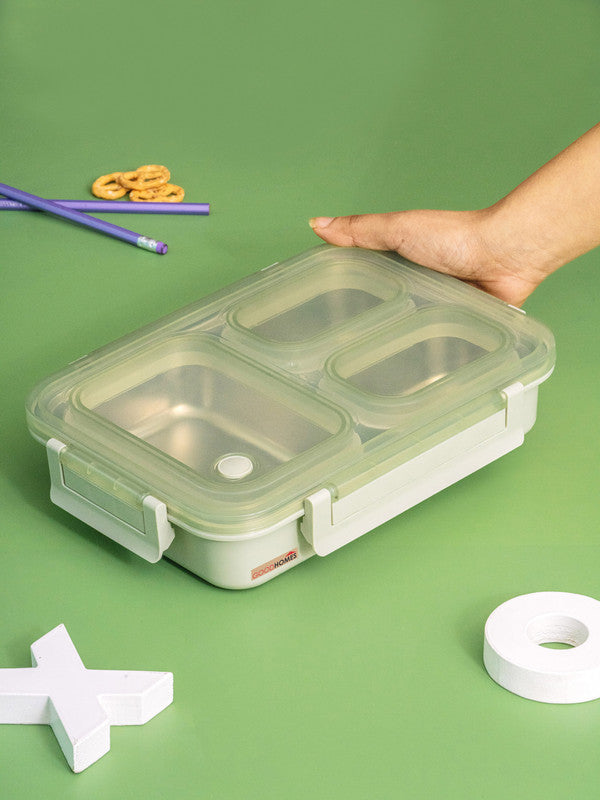 3 Partition Leak Proof Lunch Box Stainless Steel