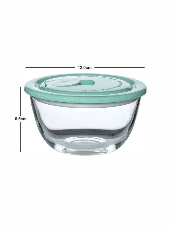 Goodhomes Glass Small Bowl with Color Lid (Set of 2pcs)