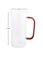 Glass Mug with Color Handle (Set of 2pcs)