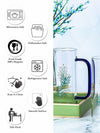 Goodhomes Glass Mug with print (Set of 2 pcs)