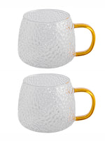 Glass Mug with Color Handle (Set of 2pcs)