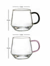 Goodhomes Glass Coffee Mug with Colored Handle (Set of 4pcs)