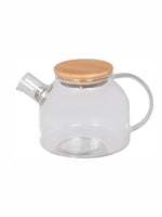 Goodhomes Glass Water Jug with Wooden Lid (Set of 1pc)
