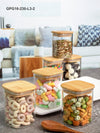 Goodhomes Glass Storage Jar Set With Wooden Lid (Set Of 6Pcs)