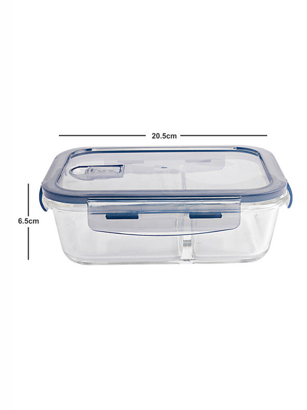Glass storage box with partition and Air tight Lid
