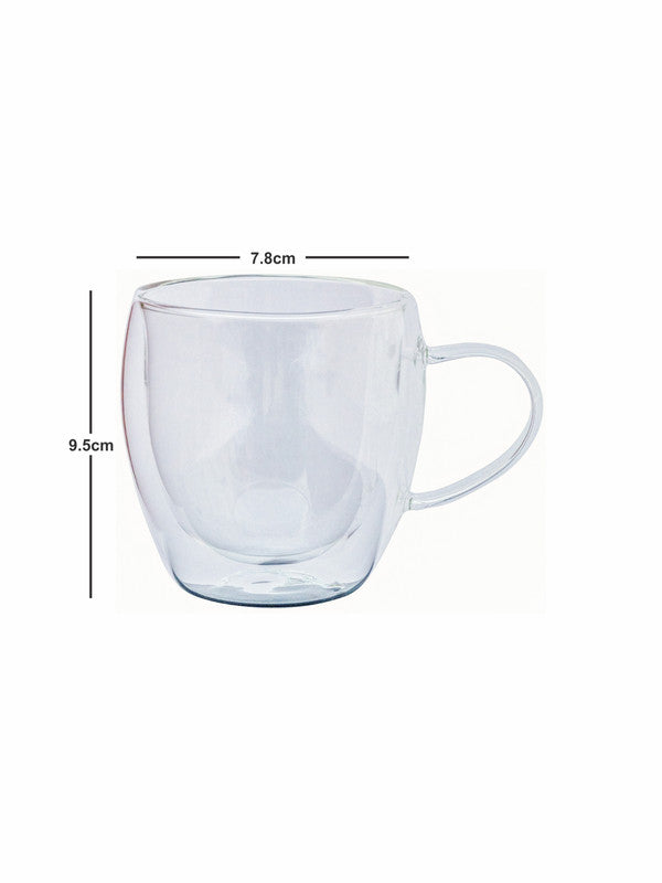 Goodhomes Double Wall Glass Coffee Mug (Set of 2pcs)