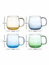 Goodhomes Glass Tea/Coffee Mug with colour (Set of 4pcs)
