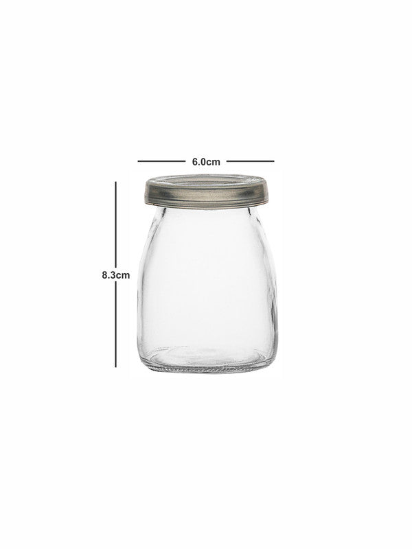 Goodhomes Glass Storage Small Jar with Airtight Lid (Set of 6pcs)