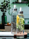 Goodhomes Glass Water Bottle with Lid (Set of 2pcs)