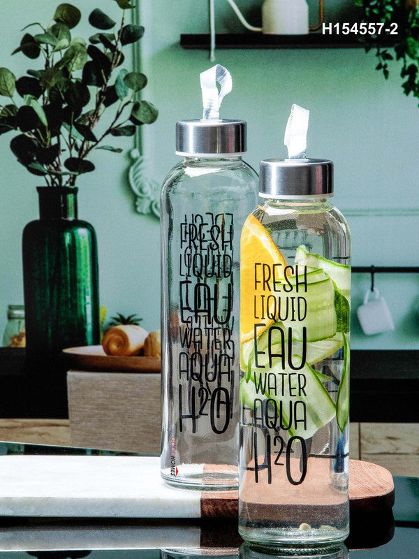 Goodhomes Glass Water Bottle with Lid (Set of 2pcs) – GOOD HOMES