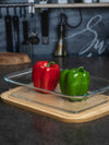 Glass Baking Dish with Wooden Lid (Tray) Set of 2pcs