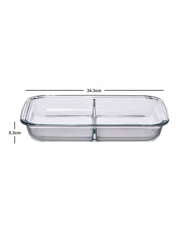 Goodhomes Glass Baking Tray with Partition