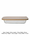 Glass Baking Dish with Wooden Lid (Tray) Set of 2pcs
