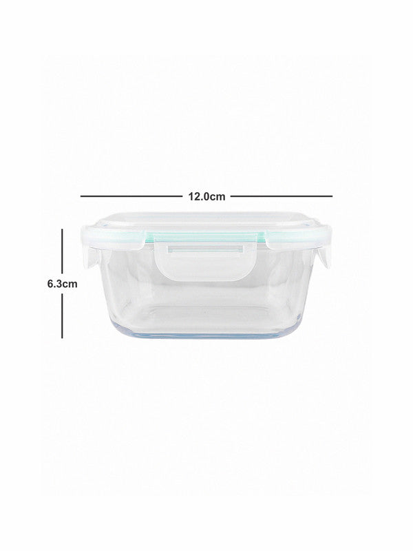 Glass Storage Square Bowl with Plastic Lid (Set of 3pcs)