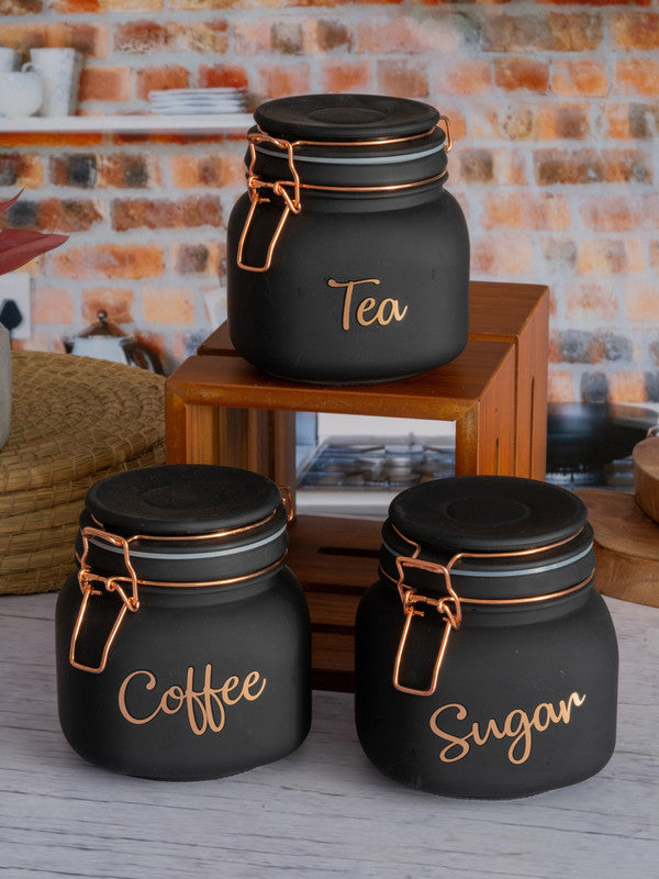 Goodhomes Glass Storage Jar with Clip Lid (Set of 3pcs)