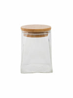 Goodhomes Glass Storage Jar with Wooden Lid (Set of 4pcs)