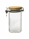 Goodhomes Glass Storage Jar with Wooden Lid (Set of 2pcs)