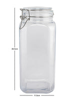 Square Glass Storage  Jar (Set of 2pcs)