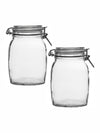 Goodhomes Glass Storage Jar with Clip Lid (SET OF 2 PCS)