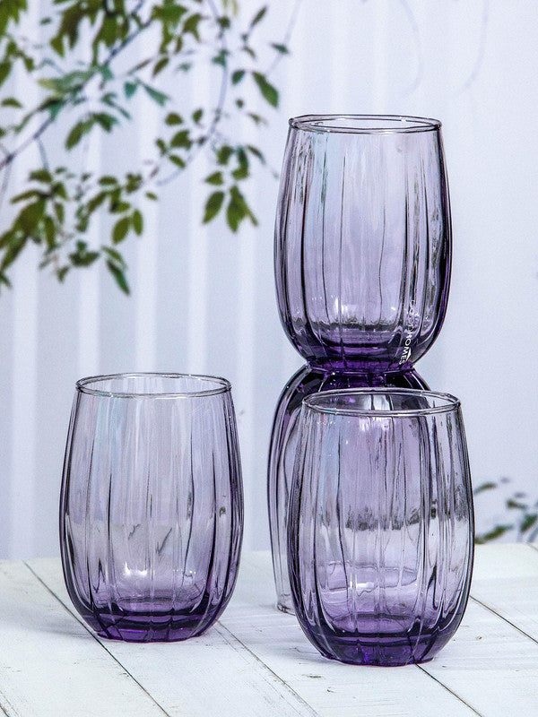 Goodhomes Glass Tumbler in Purple Colour (Set of 6pcs)