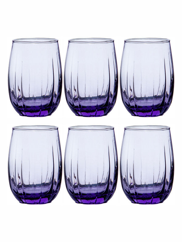 Goodhomes Glass Tumbler in Purple Colour (Set of 6pcs)