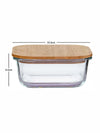 Goodhomes Borosilicate Glass Container with Wooden Lid (Set of 2pcs)
