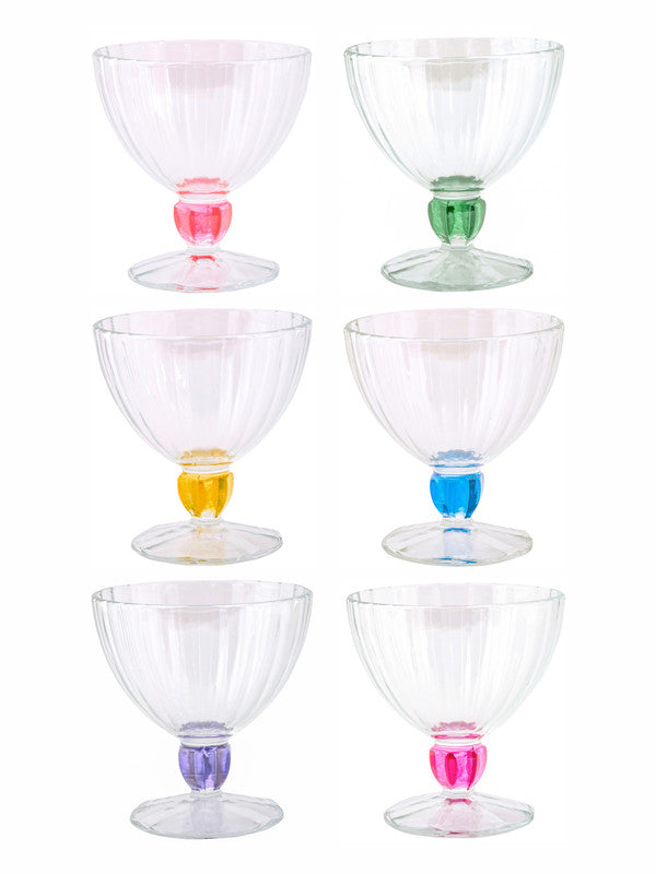 Luminarc Glass Ice Cream Bowl Rainbow (Set of 6pcs)