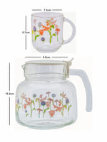 Luminarc Glass Rozana Coffee Set (Set of 6pcs Mug & 1pc Tea Pot)