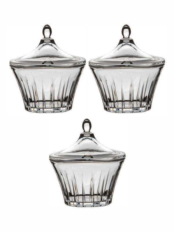 Luminarc Glass Lance Bowl with Lid (Set of 3pcs)
