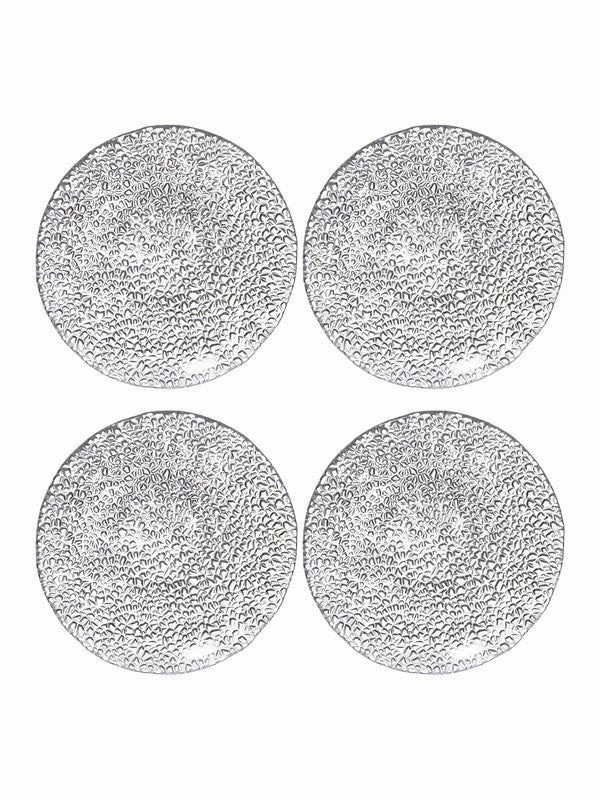 Glass Ice Pattern Fruit Plate set of 4pcs