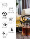 Goodhomes Glass Tea/Coffee Mug with Lid (Set of 2pcs)