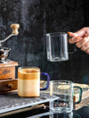 Goodhomes Glass Tea/Coffee Mug with Colour Handle (Set of 6pcs)