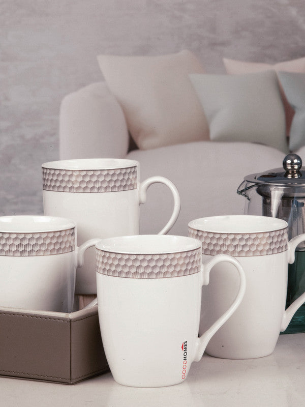 Goodhomes Porcelain Large Tea/Coffee Mug (Set of 4pcs)