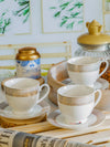 Goodhomes Porcelain Tea/Coffee Cup Saucer Set (Set of 6pcs Cup & 6pcs Saucer)