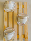 Goodhomes Porcelain Tea/Coffee Cup Saucer Set (Set of 6pcs Cup & 6pcs Saucer)