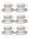 Goodhomes Porcelain Tea/Coffee Cup Saucer Set (Set of 6pcs Cup & 6pcs Saucer)