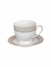 Goodhomes Porcelain Tea/Coffee Cup Saucer Set (Set of 6pcs Cup & 6pcs Saucer)